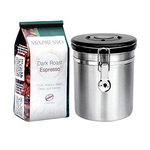 16 oz Stainless Steel Airtight Canister Coffee Vault Storage Container